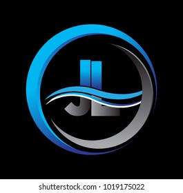 initial letter logo AB company name blue and grey color on circle and swoosh design. vector logotype for business and company identity.