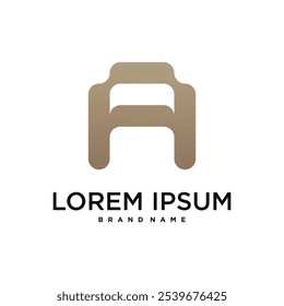 Letra inicial Um logotipo, design de conceito abstrato. Vetor Premium
