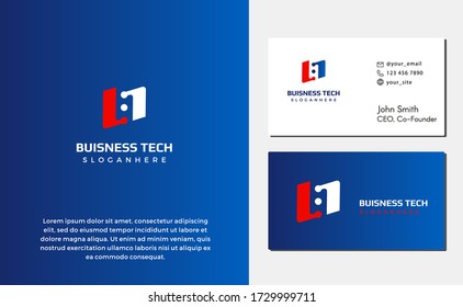 Initial letter logo abstract lowercase B with dot inside. Suitable use for corporate identity and business card, technology and digital sign.