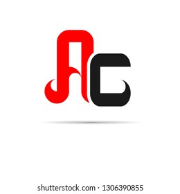 initial letter logo Ac colored red grey 17