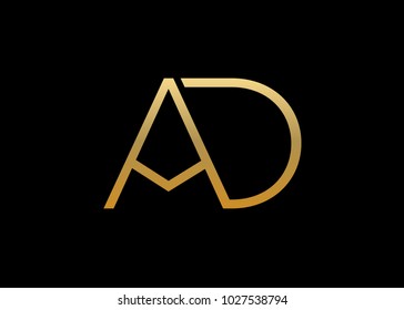 initial letter logo AD