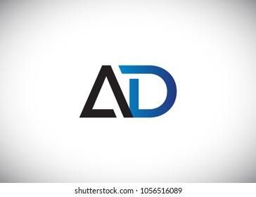 initial letter logo ad, da, logo template