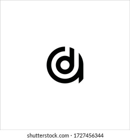 initial letter logo ad, da, d inside a rounded lowercase black flat