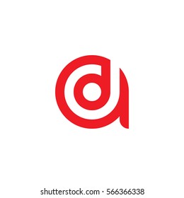 initial letter logo ad, da, d inside a rounded lowercase red flat