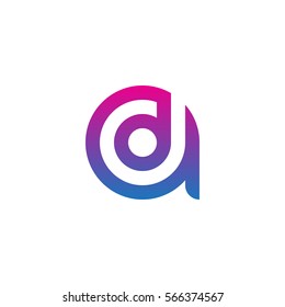 initial letter logo ad, da, d inside a rounded lowercase blue purple