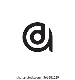 initial letter logo ad, da, d inside a rounded lowercase black monogram