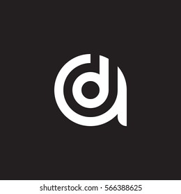 initial letter logo ad, da, d inside a rounded lowercase white black background