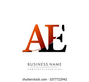 initial letter logo AE colored red and black, Vector logo design template elements for your business or company identity
