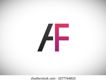 initial letter logo AF, FA, logo template