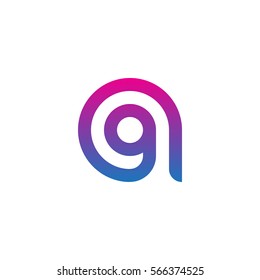 initial letter logo ag, ga, g inside a rounded lowercase blue purple