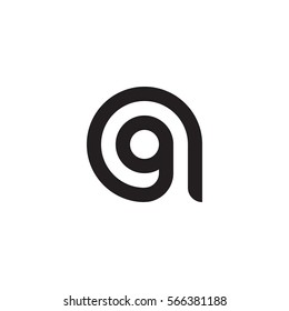 initial letter logo ag, ga, g inside a rounded lowercase black monogram