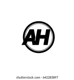 Initial Letter Logo Ah Black Circle Stock Vector (Royalty Free) 642283897