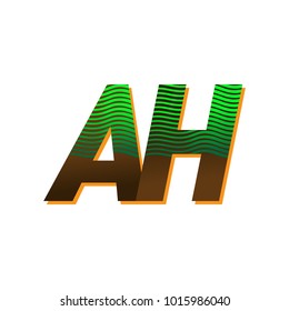 initial letter logo AH colored green and brown with striped composition, Vector logo design template elements for your business or company identity