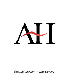 Initial letter logo AH, logo template