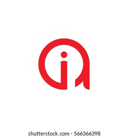 Logotipo inicial AI, IA, I dentro de un plano rojo en minúsculas redondeado
