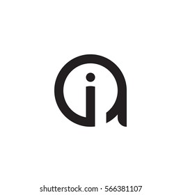 initial letter logo ai, ia, i inside a rounded lowercase black monogram