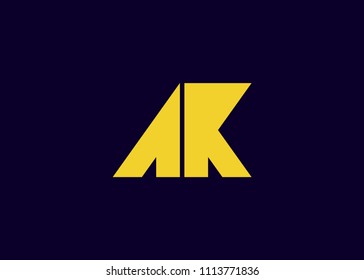 Initial letter logo AK, KA, logo template