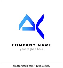 Initial letter logo. Ak. Ka vector logo template