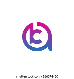 initial letter logo ak, ka, k inside a rounded lowercase blue purple