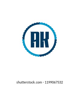 Initial Letter Logo AK Template Design