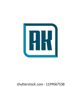 Initial Letter Logo AK Template Design