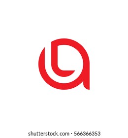 initial letter logo al, la, l inside a rounded lowercase red flat