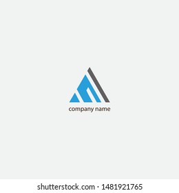 Initial letter A logo alphabet. Design vector pyramid illustration 