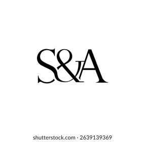 Initial Letter Logo. Ampersand Symbol. Logotype design. Simple Luxury Black Flat Vector SA