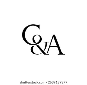 Initial Letter Logo. Ampersand Symbol. Logotype design. Simple Luxury Black Flat Vector CA