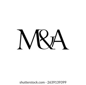 Initial Letter Logo. Ampersand Symbol. Logotype design. Simple Luxury Black Flat Vector MA