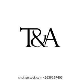Initial Letter Logo. Ampersand Symbol. Logotype design. Simple Luxury Black Flat Vector TA