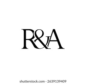 Initial Letter Logo. Ampersand Symbol. Logotype design. Simple Luxury Black Flat Vector RA