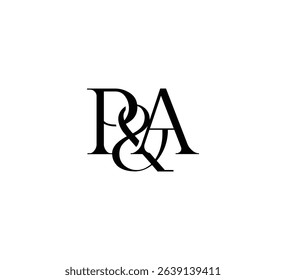 Initial Letter Logo. Ampersand Symbol. Logotype design. Simple Luxury Black Flat Vector PA