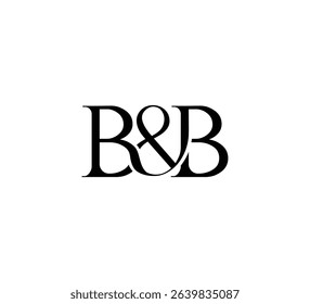 Initial Letter Logo. Ampersand Symbol. Logotype design. Simple Luxury Black Flat Vector BB