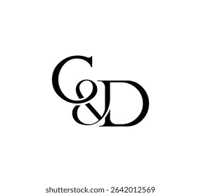 Initial Letter Logo. Ampersand Symbol. Logotype design. Simple Luxury Black Flat Vector CD