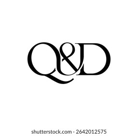 Initial Letter Logo. Ampersand Symbol. Logotype design. Simple Luxury Black Flat Vector QD