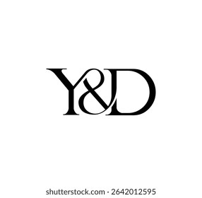 Initial Letter Logo. Ampersand Symbol. Logotype design. Simple Luxury Black Flat Vector YD