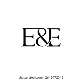 Initial Letter Logo. Ampersand Symbol. Logotype design. Simple Luxury Black Flat Vector EE