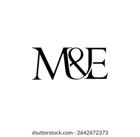 Initial Letter Logo. Ampersand Symbol. Logotype design. Simple Luxury Black Flat Vector ME