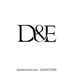 Logotipo inicial da letra. Símbolo de E Comercial. Design de logotipo. Vetor plano preto de luxo simples DE