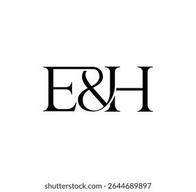 Initial Letter Logo. Ampersand Symbol. Logotype design. Simple Luxury Black Flat Vector EH