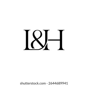 Initial Letter Logo. Ampersand Symbol. Logotype design. Simple Luxury Black Flat Vector LH