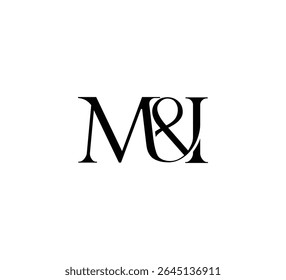 Initial Letter Logo. Ampersand Symbol. Logotype design. Simple Luxury Black Flat Vector MI