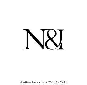 Initial Letter Logo. Ampersand Symbol. Logotype design. Simple Luxury Black Flat Vector NI