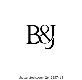Logotipo inicial da letra. Símbolo de E Comercial. Design de logotipo. Vetor plano preto simples BJ