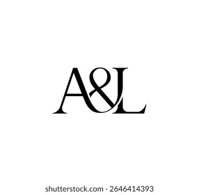 Initial Letter Logo. Ampersand Symbol. Logotype design. Simple Luxury Black Flat Vector AL