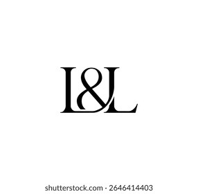 Logotipo inicial da letra. Símbolo de E Comercial. Design de logotipo. Simples Luxo Preto Flat Vetor LL