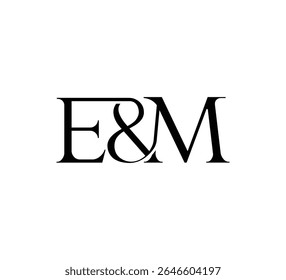 Initial Letter Logo. Ampersand Symbol. Logotype design. Simple Luxury Black Flat Vector EM