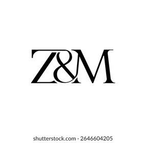 Initial Letter Logo. Ampersand Symbol. Logotype design. Simple Luxury Black Flat Vector ZM