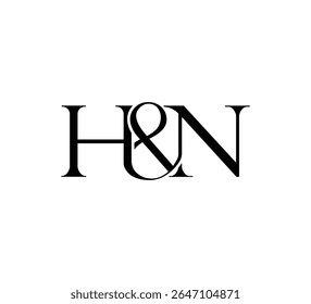 Logo des Anfangsbuchstabens Ampersand-Symbol. Logo-Design. Einfache Luxus Schwarz Flat Vektor HN